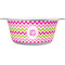Pink & Green Chevron Stainless Steel Dog Bowl - Medium (Personalized)
