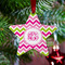 Pink & Green Chevron Metal Star Ornament - Lifestyle