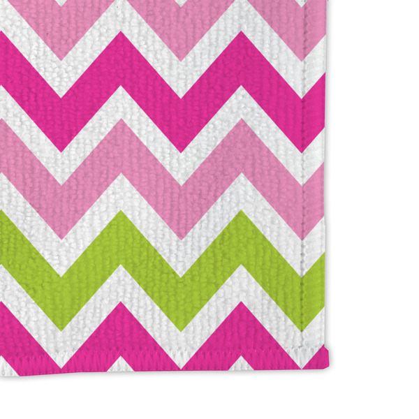 Pink & Green Chevron Microfiber Dish Rag - DETAIL