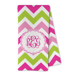 Pink & Green Chevron Kitchen Towel - Microfiber (Personalized)