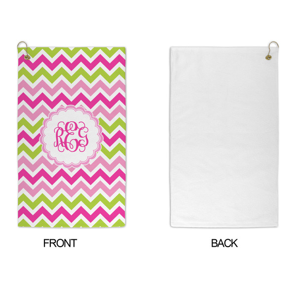 Pink & Green Chevron Microfiber Golf Towels - APPROVAL