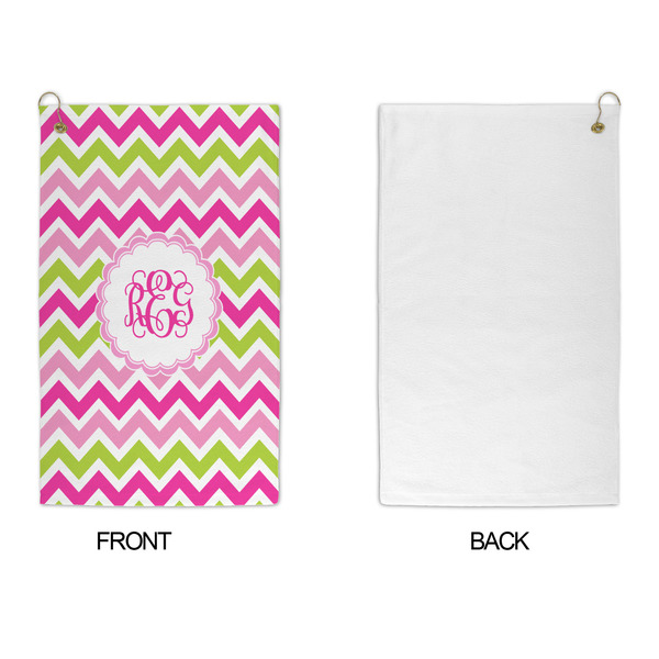 Pink & Green Chevron Microfiber Golf Towels - APPROVAL