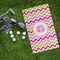Pink & Green Chevron Microfiber Golf Towels - LIFESTYLE