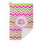 Pink & Green Chevron Microfiber Golf Towels Small - FRONT FOLDED