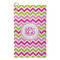 Pink & Green Chevron Microfiber Golf Towel - Small (Personalized)