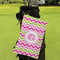 Pink & Green Chevron Microfiber Golf Towels - Small - LIFESTYLE