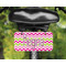 Pink & Green Chevron Mini License Plate on Bicycle - LIFESTYLE Two holes