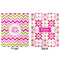 Pink & Green Chevron Minky Blanket - 50"x60" - Double Sided - Front & Back