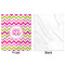 Pink & Green Chevron Minky Blanket - 50"x60" - Single Sided - Front & Back