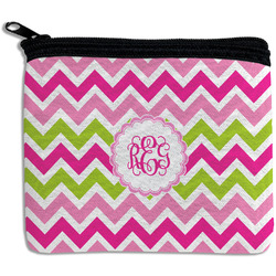 Pink & Green Chevron Rectangular Coin Purse (Personalized)