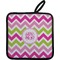 Pink & Green Chevron Pot Holder w/ Monogram
