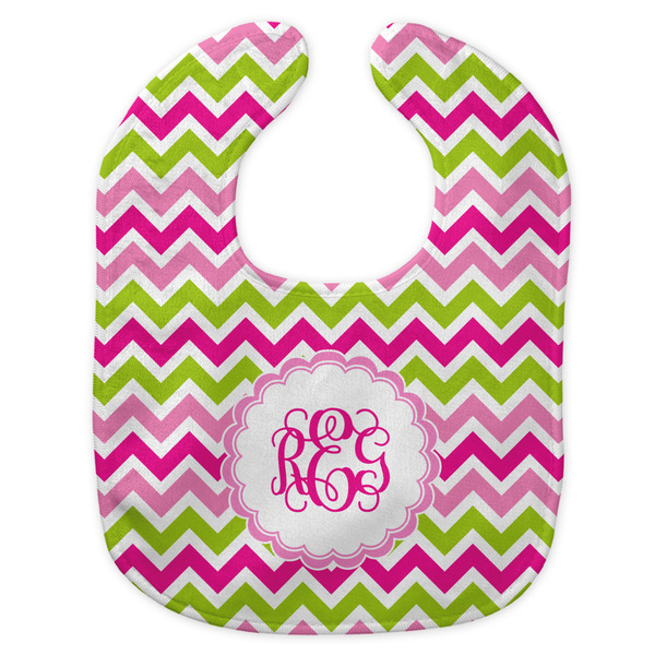 Pink & Green Chevron New Bib Flat Approval