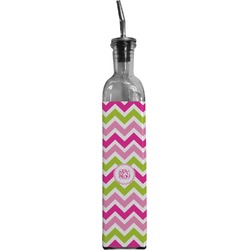 Pink & Green Chevron Oil Dispenser Bottle (Personalized)