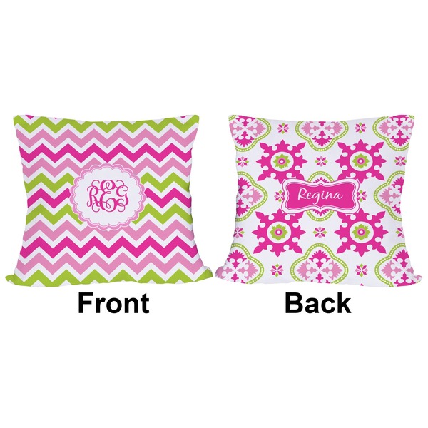 Pink & Green Chevron Outdoor Pillow - 20x20
