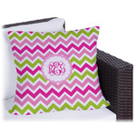 Pink & Green Chevron Outdoor Pillow - 20" (Personalized)