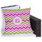 Pink & Green Chevron Outdoor Pillow (Personalized)