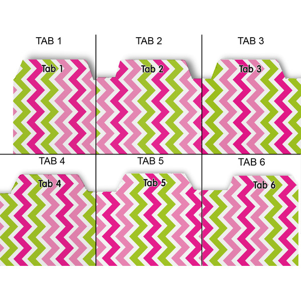Pink & Green Chevron Page Dividers - Set of 6 - Approval