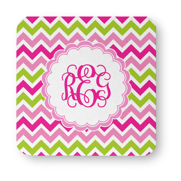 Pink & Green Chevron Paper Coasters - Approval