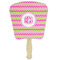 Pink & Green Chevron Paper Fans - Front