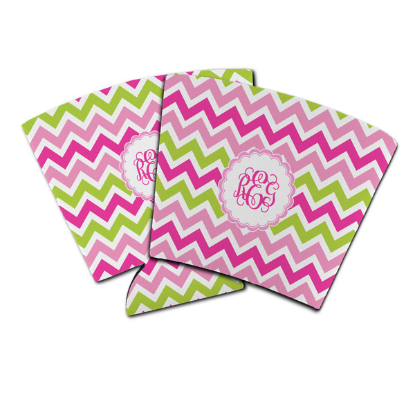 Custom Pink & Green Chevron Party Cup Sleeve (Personalized)