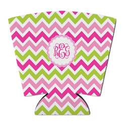Pink & Green Chevron Party Cup Sleeve - with Bottom (Personalized)