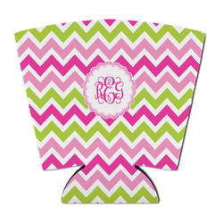Pink & Green Chevron Party Cup Sleeve - with Bottom (Personalized)