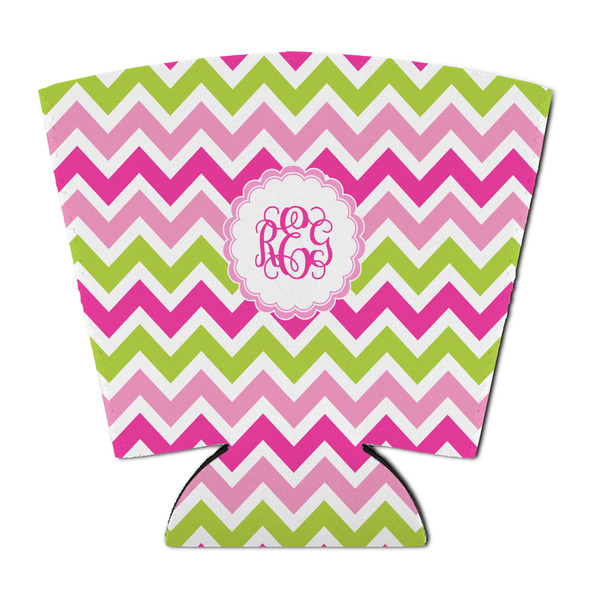 Pink & Green Chevron Party Cup Sleeves - with bottom - FRONT