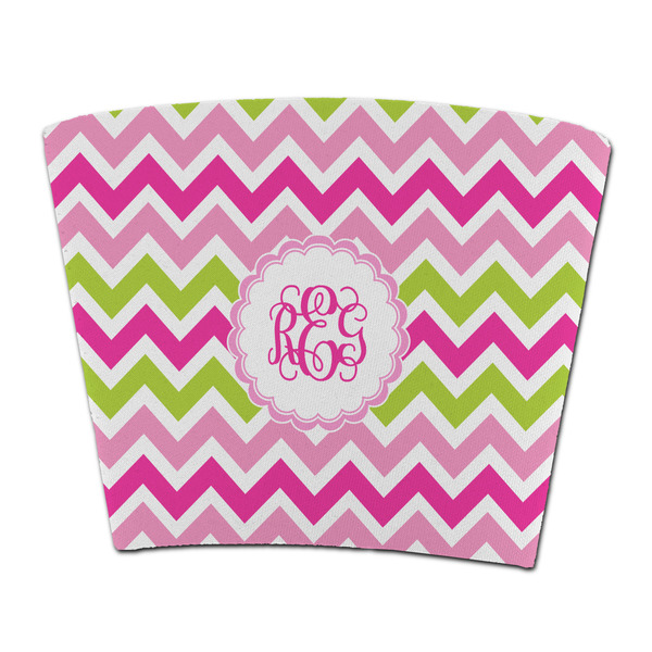 Custom Pink & Green Chevron Party Cup Sleeve - without bottom (Personalized)