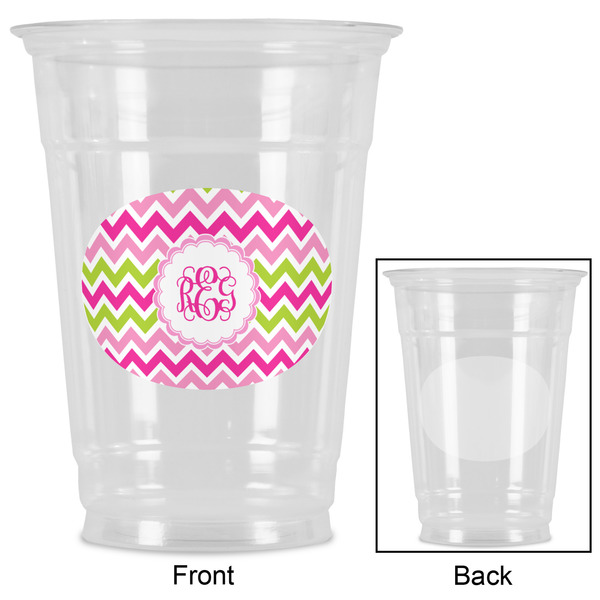 Pink & Green Chevron Party Cups - 16oz - Approval