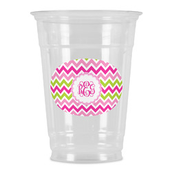 Pink & Green Chevron Party Cups - 16oz (Personalized)