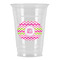 Pink & Green Chevron Party Cups - 16oz - Front/Main