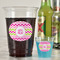 Pink & Green Chevron Party Cups - 16oz - In Context