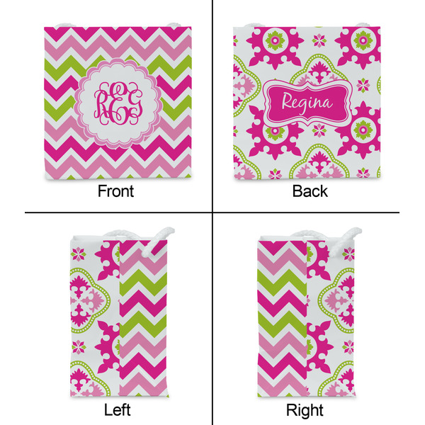 Pink & Green Chevron Party Favor Gift Bag - Gloss - Approval