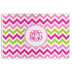 Pink & Green Chevron Disposable Paper Placemats (Personalized)