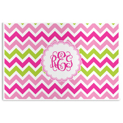 Pink & Green Chevron Disposable Paper Placemats (Personalized)
