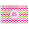 Pink & Green Chevron Disposable Paper Placemats (Personalized)