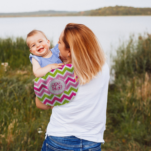 Pink & Green Chevron Peanut Shaped Burp - Lifestyle