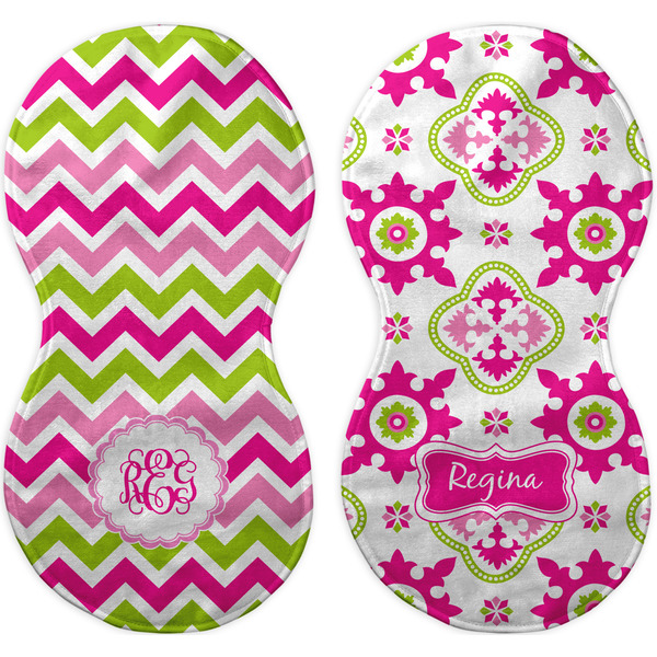 Pink & Green Chevron Peanut Shaped Burps - Approval