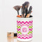 Pink & Green Chevron Pencil Holder - LIFESTYLE makeup