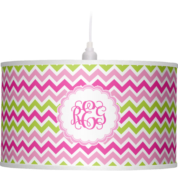Pink & Green Chevron Pendant Lamp Shade
