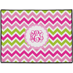 Pink & Green Chevron Door Mat (Personalized)