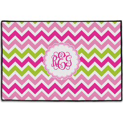 Pink & Green Chevron Door Mat - 36"x24" (Personalized)