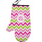 Pink & Green Chevron Personalized Oven Mitt - Left