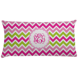 Pink & Green Chevron Pillow Case - King (Personalized)