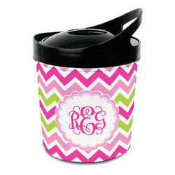 Pink & Green Chevron Plastic Ice Bucket (Personalized)