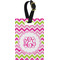 Pink & Green Chevron Personalized Rectangular Luggage Tag