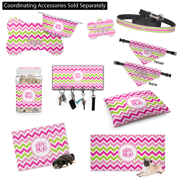 Pink & Green Chevron Customized Pet Accessories