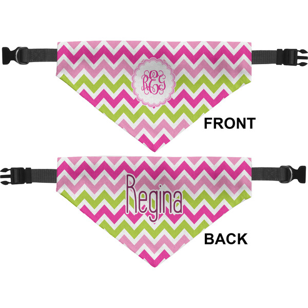 Pink & Green Chevron Pet Bandana Approval