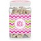 Pink & Green Chevron Dog Treat Jar (Personalized)