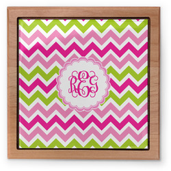 Pink & Green Chevron Pet Urn w/ Monogram
